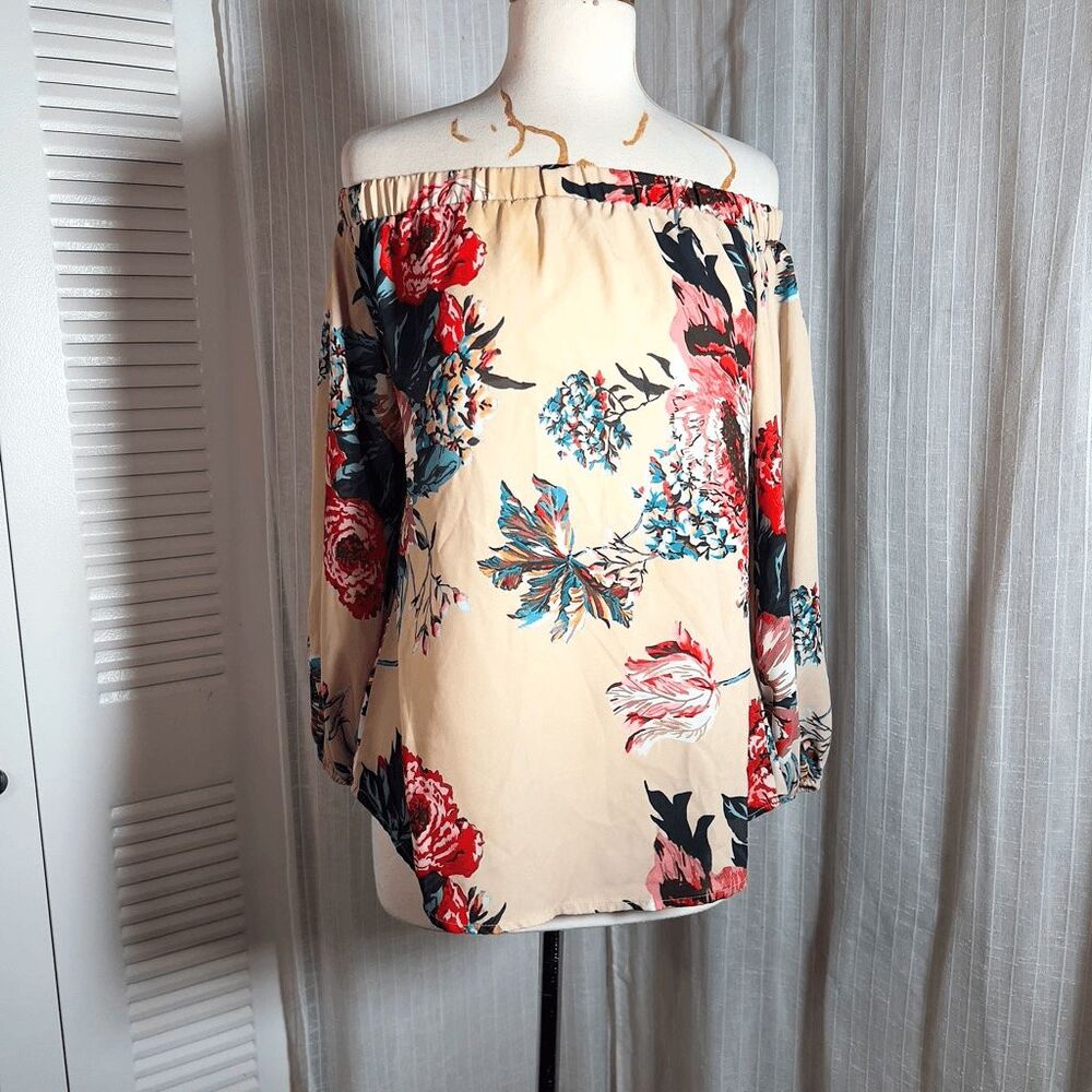 Boutique Blouse Size S Rustic Off Shoulder Indie Sleaze Top